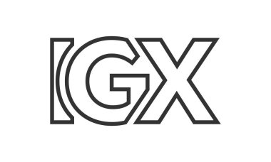IGX logo tasarım şablonu güçlü ve modern kalın metin ile. Basit ve minimal tipografi içeren ilk tabanlı vektör logosu. Moda şirket kimliği.