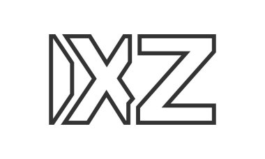 IXZ logo tasarım şablonu güçlü ve modern kalın metinlerle. Basit ve minimal tipografi içeren ilk tabanlı vektör logosu. Moda şirket kimliği.