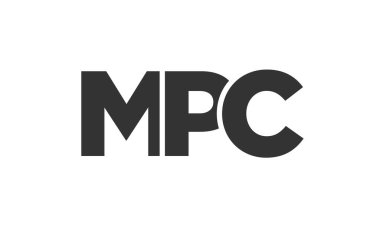 MPC logo tasarım şablonu güçlü ve modern kalın metinlerle. Basit ve minimal tipografi içeren ilk tabanlı vektör logosu. Moda şirket kimliği.
