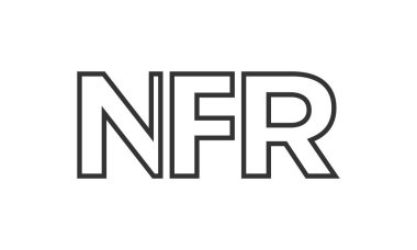 NFR logo tasarım şablonu güçlü ve modern kalın metinlerle. Basit ve minimal tipografi içeren ilk tabanlı vektör logosu. Moda şirket kimliği.