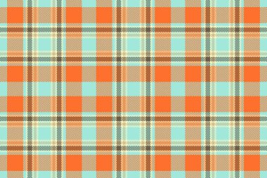 Eğri desenli ekoseli, 1940 'lardan kalma dikdörtgen bir vektör. Servis arkaplan kumaşı tekstil deseni mavi ve turuncu renk paleti.