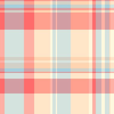 Şekilsiz tekstil kontrolü, fibröz kumaş deseni. Kırmızı ve beyaz renk paletinde köşegen desen vektör arkaplan tartanı.