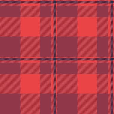 Sevimli çek, kusursuz tekstil, krallık desenli vektör. Kırklı yılların kumaş dokusu arka planı kırmızı ve koyu renk paletinde.