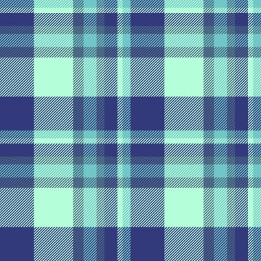 Çağdaş arka plan tekstil ekoseli, İspanyol kumaş katran desenli. Vektör desenini siyanür ve mavi renk paletine yerleştir.