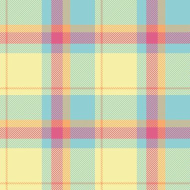 Yumuşak sarı, açık mavi, mercan ve leylak renginde enfes pastel ekoseli desenler. Tekstil, moda, ev dekorasyonu ve bahar yaz tasarımları için mükemmel. Her projeye biraz neşe katar..