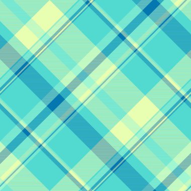 Evin arka planı pürüzsüz, kumaş dokusunu kontrol et. Deko vektör ekoseli tekstil deseni gök mavisi ve limon rengi paletinde.