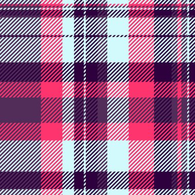Canlı pembe, mor ve açık mavi köşeli ekose desenli. Tekstil tasarımları, web sitesi geçmişi ya da moda projeleri için mükemmel. Sonsuz uygulamalar için kusursuz yineleme.
