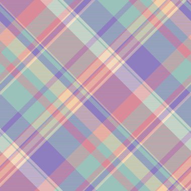 Pasteltonlu ekose desenli. Yumuşak pembeler, morlar ve yeşiller içinde zarif çapraz çizgiler gelişmiş, modern bir tekstil tasarımı yaratır. Moda, web sitesi geçmişi veya kırtasiye projeleri için ideal.