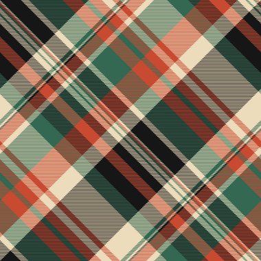 Doğrusal desenli tekstil arkaplanı, ekosesiz kumaş sunumu. Yetenek kumaşı ışık ve siyah renk paletinde vektör tartanını kontrol et.