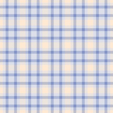 Boş tekstil dokusu vektörü, dikişli arka plan kumaşı. Estetik kontrol, ekosesiz ekoseli beyaz ve papaya rengi renkler paleti..