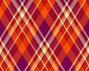 Vibrant diagonal plaid pattern in warm autumnal colors. Perfect for textile designs, website backgrounds, or fallthemed projects. clipart