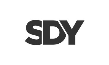 Güçlü ve modern kalın metinli SDY logo tasarım şablonu. Basit ve minimal tipografi içeren ilk tabanlı vektör logosu. Moda şirket kimliği.