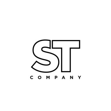 S ve T harfi, ST logo tasarım şablonu. Şirket kimliği için asgari monogram tabanlı logotype.