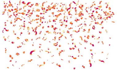 Festival geçmişi için konfeti dağıtmak, doğum günü partisi davetiyesi, karnaval kutlaması, cazibe konseri. Parlak renkli uçan parçacık. Sihirli mozaik efekt, romantik tören, canlı süs. Vektör şenlik duvar kağıdı.