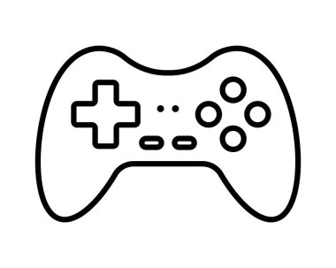 Bir bilgisayar oyunu kontrolörünün ince çizgili sanat çizimi. Oyun, teknoloji veya eğlence ile ilgili web siteleri, uygulamalar veya sunumlar için mükemmel.