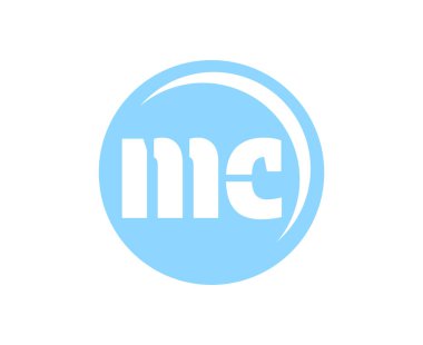 MC spor amblemi ya da takım logosu. Top dükkanı, spor şirketi, eğitim ve kulüp rozeti için M ve C harflerinin kombinasyonlu top logosu..