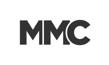 MMC logo tasarım şablonu güçlü ve modern kalın metin ile. Basit ve minimal tipografi içeren ilk tabanlı vektör logosu. Moda şirket kimliği.