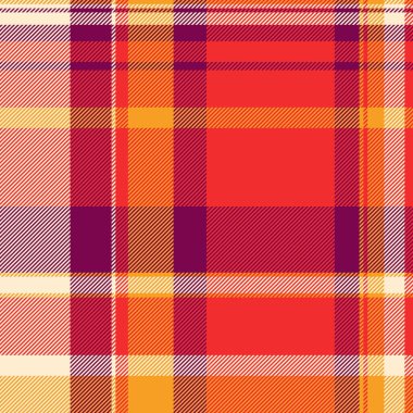 Vibrant autumnal plaid pattern in warm oranges, reds, and purples.  Perfect for textile designs, fallthemed projects, or adding a touch of rustic chic to your designs. clipart