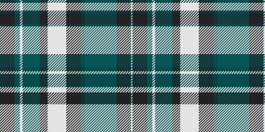 Doku dokusunu kontrol et, rahat tekstil vektörü tartan. Saf gümüş ve gök mavisi palette masa örtüsü desensiz desen.