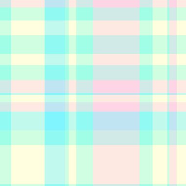 İspanyol arka plan modeli vektörü, kavramsal tartan dokusu tekstili. Dekoratif kumaş dikişsiz ekoseyi ışık ve gök mavisi renk paletinde kontrol et.