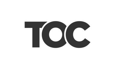 Güçlü ve modern kalın metinli TOC logo tasarım şablonu. Basit ve minimal tipografi içeren ilk tabanlı vektör logosu. Moda şirket kimliği.