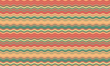 Sıcak ve dünyevi tonlarda dalgalı çizgiler. Tekstil tasarımları, web sitesi geçmişi ya da geçmişe dönük, neşeli bir estetiğe ihtiyaç duyan her proje için mükemmel. Sonsuz tekrarlar için kusursuz desen.