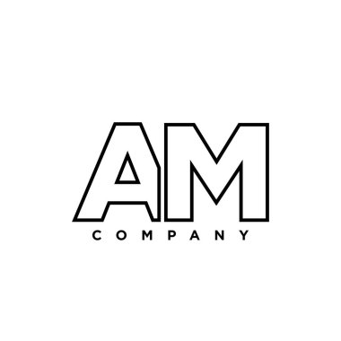 Moda harfi A ve M, AM logo tasarım şablonu. Şirket kimliği için asgari monogram tabanlı logotype.