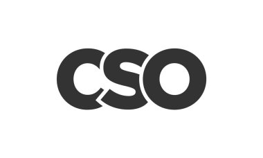 Güçlü ve modern kalın metinlerle CSO logo tasarım şablonu. Basit ve minimal tipografi içeren ilk tabanlı vektör logosu. Moda şirket kimliği.