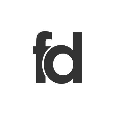 FD yaratıcı geometrik başlangıç tabanlı modern ve minimal logo. f harfi modaya uygun yazı tipleri.