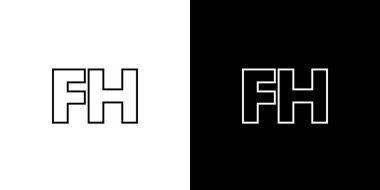 Trendy letter F and H, FH logo design template. Minimal monogram initial based logotype for company identity. clipart