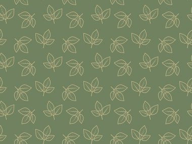 El çizimi çiçek desenli vektör tasarımı. Bitki ve yaprak ile basit bir süs. Kumaş baskı kumaşı.