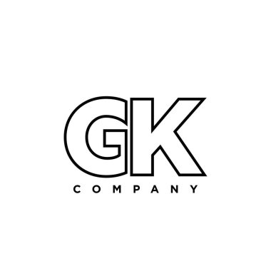 G ve K harfleri, GK logo tasarım şablonu. Şirket kimliği için asgari monogram tabanlı logotype.