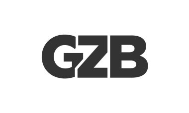 GZB logo tasarım şablonu güçlü ve modern kalın metinlerle. Basit ve minimal tipografi içeren ilk tabanlı vektör logosu. Moda şirket kimliği.