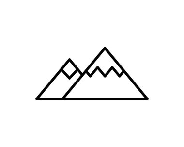 Bir dağ silsilesini tasvir eden cesur minimalist çizgiler. Seyahat, macera ya da doğal tasarım için mükemmel. Logolar, web siteleri veya uygulama simgeleri için ideal. Temiz, modern estetik.