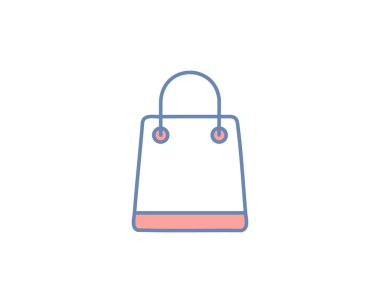 Bir alışveriş çantasının basit, minimalist çizimi. İnternet siteleri, uygulamalar ve çevrimiçi alışveriş, perakende satış ve ekommerce ile ilgili pazarlama materyalleri için mükemmel.