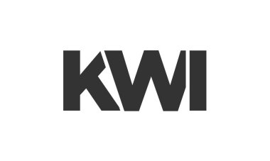 KWI logo tasarım şablonu güçlü ve modern kalın metin ile. Basit ve minimal tipografi içeren ilk tabanlı vektör logosu. Moda şirket kimliği.