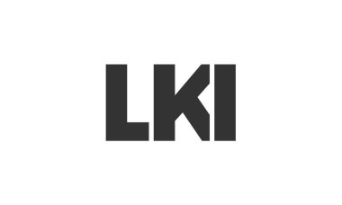 LKI logo tasarım şablonu güçlü ve modern kalın metinlerle. Basit ve minimal tipografi içeren ilk tabanlı vektör logosu. Moda şirket kimliği.