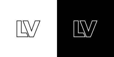 Moda harfi L ve V, LV logo tasarım şablonu. Şirket kimliği için asgari monogram tabanlı logotype.