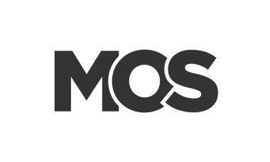 MOS logo tasarım şablonu güçlü ve modern kalın metinlerle. Basit ve minimal tipografi içeren ilk tabanlı vektör logosu. Moda şirket kimliği.