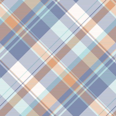Yumuşak maviler, şeftaliler ve kahverengiler içinde zarif pastel ekoseli desenler. Tekstil tasarımı, moda, web sitesi geçmişi ya da kırtasiye için mükemmel.