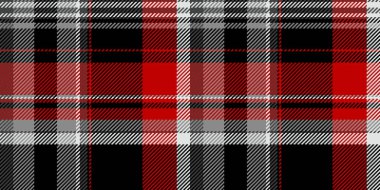 Giyim vektörsüz doku, resim kumaşı kontrolü. Tekstil desenli ekoseyi siyah ve gri renk paletiyle bitir.