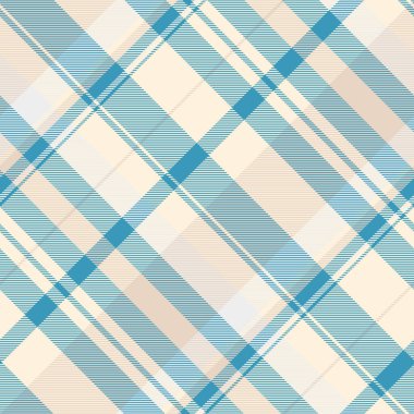 Yumuşak mavi ve bej renkli zarif çapraz ekoseli desen. Tekstil tasarımı, web sitesi geçmişi veya moda projeleri için mükemmel.