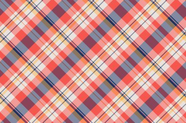 Mercan, gri ve bej renkli canlı çapraz ekose desenli. Tekstil tasarımı, giysi, web sitesi geçmişi ya da hatıra defteri projeleri için mükemmel. Modern bir hissi olan neşeli ve şık bir tasarım..