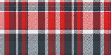 King vektör kontrol tartan, centilmen, kusursuz tekstil dokusu. Koyu ve kırmızı renk paletinde çapraz ekose kumaş desenli arka plan.
