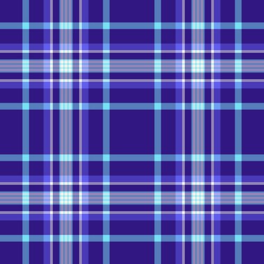 Canlı mor ve mavi ekose desenli. Tekstil tasarımı, moda, arka plan, web sitesi tasarımları ve daha fazlası için kusursuz bir doku. Modern ve modaya uygun geometrik yineleme.