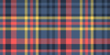 Kelt dokusu vektör tartan, fabrika kusursuz kumaş kontrolü. Tekstil desenli ekose mavi ve koyu renk paleti.