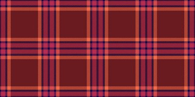 Tekrar eden tartan kumaş tekstili, kusursuz ekose vektör ayarlanıyor. Kırmızı ve koyu renk paletinde bebek dokusu kontrol arkaplanı.