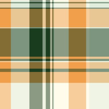 Kusursuz doku dokusunu, yaş desenli tartan geçmişini kontrol ediyorum. Kehribar ve pastel renk paletinde bebek tekstil denetimi vektörü.