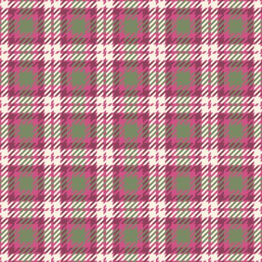 Pembe ve yeşil ekose desenli. Tekstil tasarımı, moda, web siteleri ve hatıra defteri için mükemmel. Çok yönlü kullanım için kusursuz bir tekrarlama. Herhangi bir projeye klasik zarafet katar.