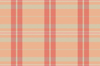 Arap tarzı tekstil, kumaş kontrolü kusursuz. Turuncu ve açık renk paleti ile ekose tartan vektör dokusu.